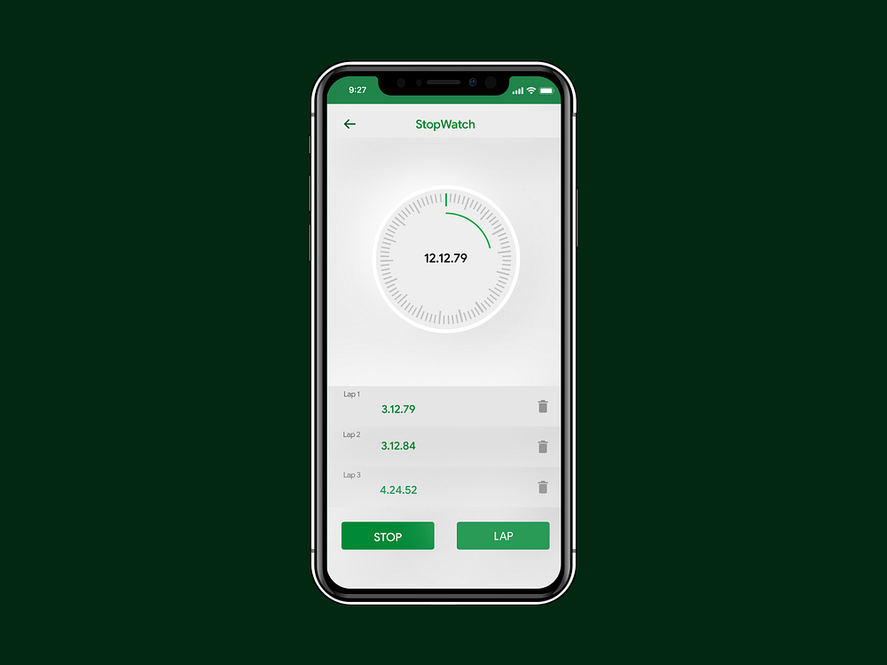StopWatchApp ui by Premkumar on Dribbble