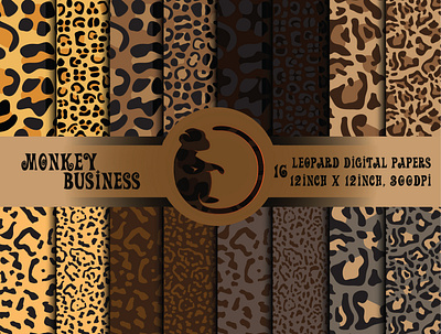 Leopard digital papers, Scrapbook papers, Leopard skin design abstract animal print army design fabric illustration leopard print pattern seamless vector