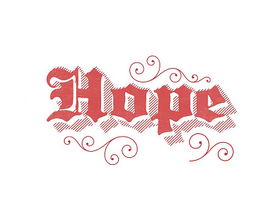 hope 🙏 black letter christmas holiday hope lettering red type design