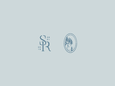 s&r | 3 badge illustration logo mark monogram monogram letter mark nature trees wedding wisconsin woods