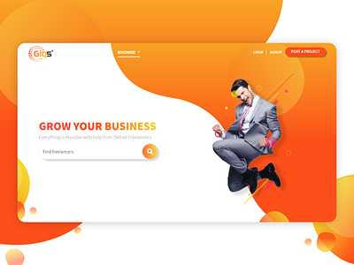 Landing page for a digital platform