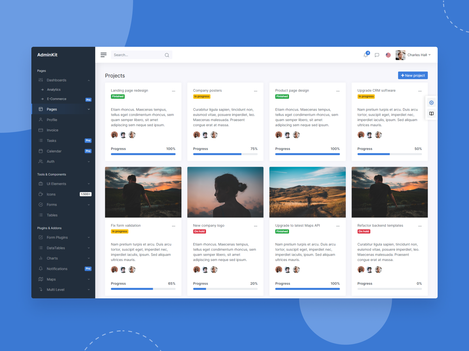 Projects Overview - AdminKit By AdminKit On Dribbble