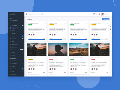 Projects Overview - AdminKit admin bootstrap dashboard projects template theme ui kit web ui kit