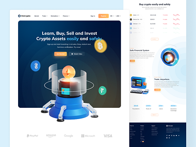Dolcrypto - Landing Page 3d 3d ilustration clean company crypto cryptocurrency inspiration invest investment landing page marketplace nft stock trend ui design uiux ux design web web design website
