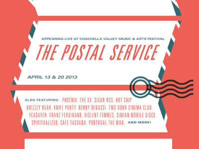 postal service @ coachella gig graphic design illustration music typography vector