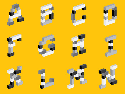 Blocks, Dimensional Letters 3d alphabet debut letters typography vector