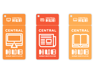 Hub Library Cards branding deliverables identity thick lines vector