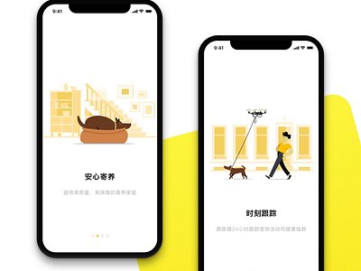 pet home app walkthrough app design