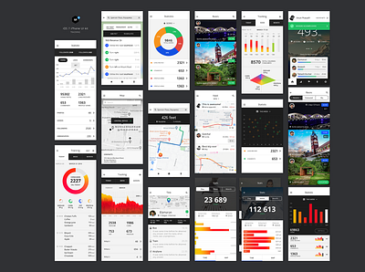 IOS UI Kit - Tracking App design graphic design ios ui desgin ui design ui designer ui designs ui kit website