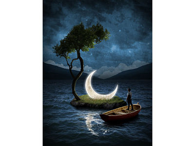 Moon Finding - Inspired graphic designer inspired manipulation moon photoshop photoshop art