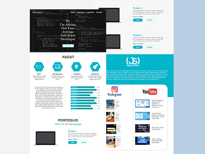 Portfolio concept design developer portfolio flat grid illustration personal portfolio portfolio profile template ui ux webdesign website