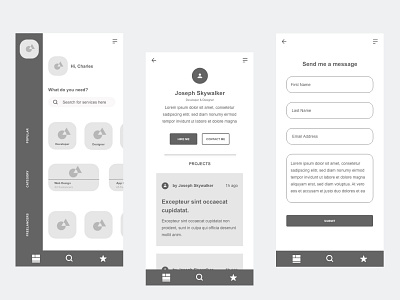 Wireframes app app design clean design flat greyscale grid interface layout minimal mobile mobile app mobile ui mobile ux template ui ux wireframe