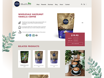 Zavida - Product Page branding clean coffee concept design details ecommerce flat grid interface landing page layout product page shop store studio ui ux website zavida