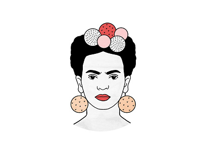 Frida Kahlo 🌺 art artist character design digital art digital illustration drawing flat frida kahlo friday illustration inspire minimalistic painter portrait