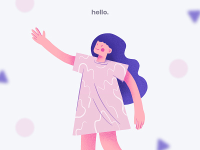 Hello 🖐 art branding character character design design digital art digital illustration drawing girl illustration pastel ui ux ux ui web