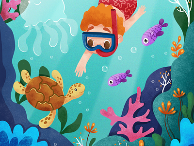 Sea life Childrens book illustration