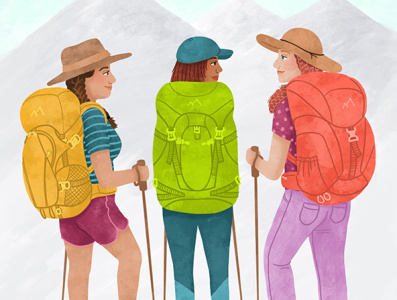 Backpackers adventure artist backpackers backpacking digital illustration hiking illustration outdoors procreate women empowerment women in illustration