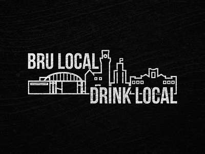 Bru Local, Drink Local branding coffee design illustration simplistic illustration