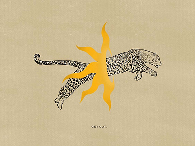 Get Out cheetah design handdrawn illustration procreate