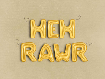 Heh Rawr design hand drawn illustration procreate typography
