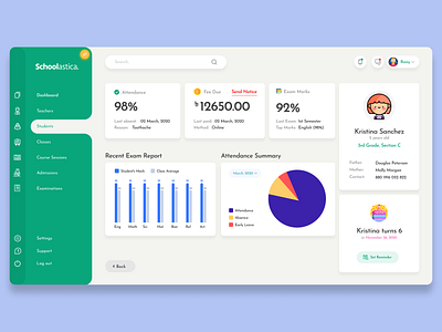 School Management System - Admin Dashboard admin dashboard branding dashboard landing page design learning management system lms management saas saas application saas landing page school software