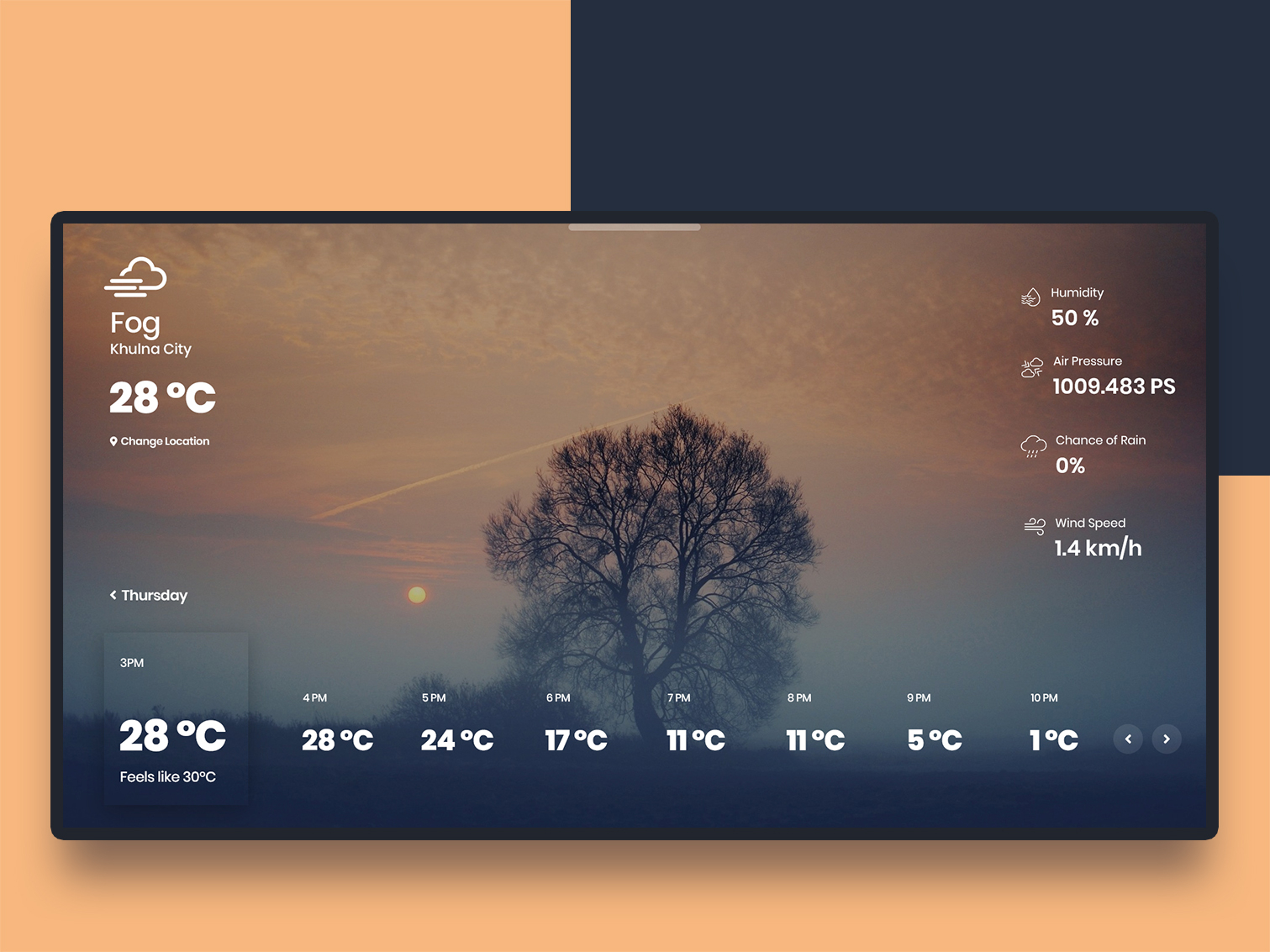 Weather Application For Desktop By Hassanur Rakib On Dribbble