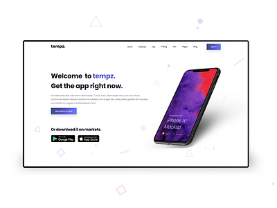 Mobilen. - Mobile apps landing page header element