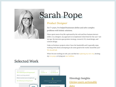 New Portfolio Site! css portfolio typography website