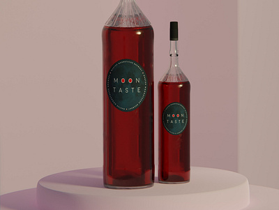 Moon Wine Product Shoot - 3D Branding 3d abstract blender branding illustration pastel