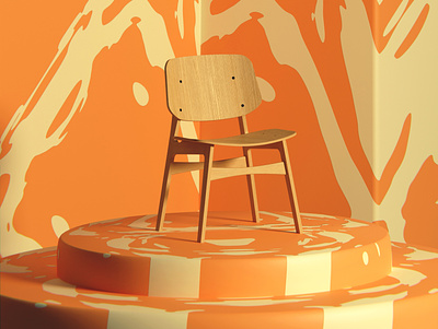 Nodevember Product Shot - 3D 3d abstract blender branding chair furniture illustration pastel product