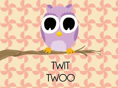 Twit Twoo animal owl pattern poster twit twoo vector