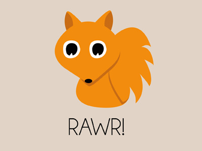 Rawr character design fox orange poster rawr