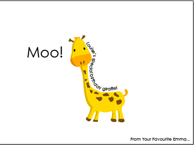 Special Birthday Giraffe! animal birthday character cute giraffe illustration yellow