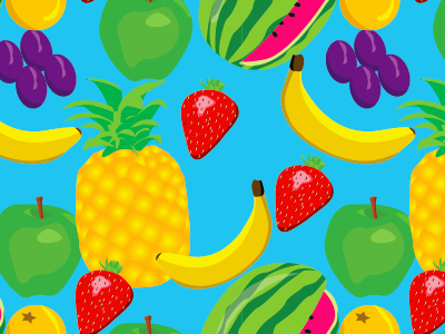 Fruit Pattern Swatch bright children emmanicholl fabric fruit illustration magazine pattern repeat sense swatch yellow