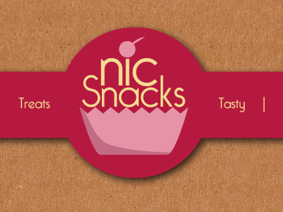 Nic Snacks Branding project 3 black branding cupcakes design graphic illustration logo pink project vector
