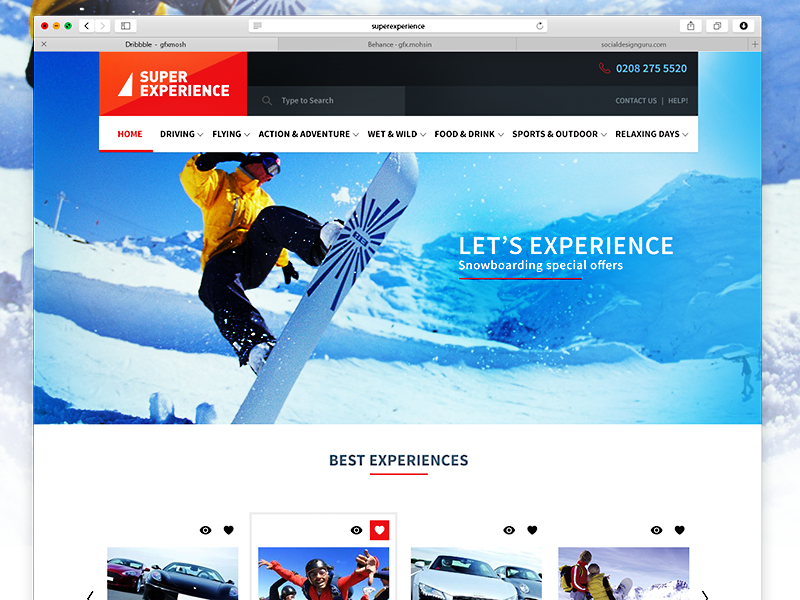 Super Experience Website by Mohsin Khan on Dribbble