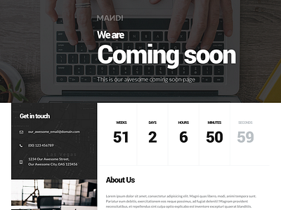 MANDI - A Modern Coming Soon Template coming soon creative template themeforest web design website