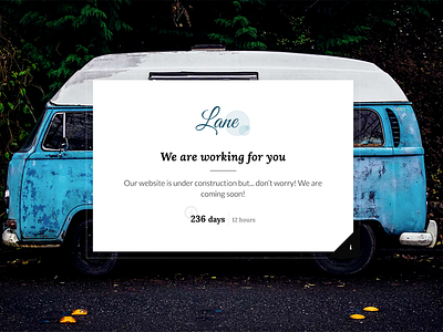 LANE - An Elegant Coming Soon Template coming soon template themeforest web design webisite