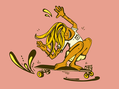 Slidin' into friyay like... 90s branding design graphic design graphic art hand drawn illustration logo skate skate board skate deck skate or die skate shop street art surf surf art swag tshirt art tshirt mockup vector