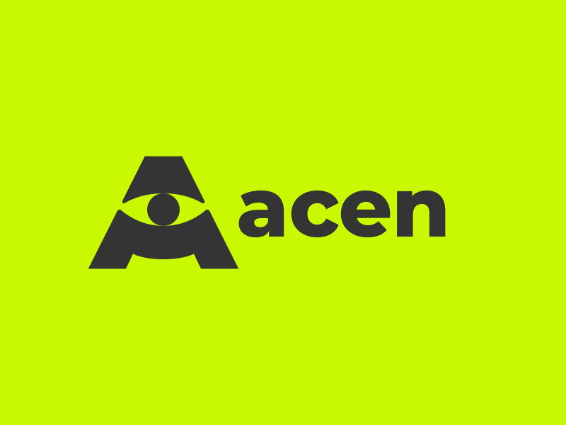 Acen Logo Animation a animated animation brand brand identity branding design eye gif green icon logo logo animation logo design logodesign motion design motion graphic simple vector
