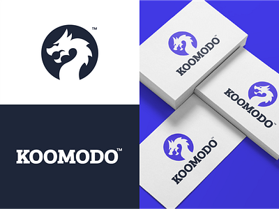 Komodo®🐉 blue brand branding design dragon icon illustration komodo logo monogram vector