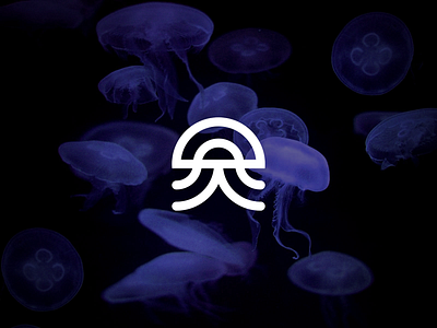 Medusa™ branding fish jellyfish logo medusa minimal mokeup purple sea tentacle