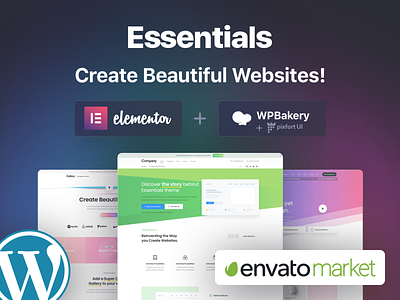Create Beautiful Websites with Essentials design envato graphic design illustration pixfort prot sketch themeforest ui web design website builder wordpress