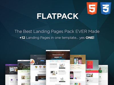 FLATPACK – Landing Pages Pack With Page Builder app bundle business corporate ebook ecourse html landing mailchimp multipurpose shop university