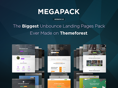 MEGAPACK - The Biggest Unbounce Landing Pages Pack bundle landing page multipurpose pack pixfort template themeforest unbounce