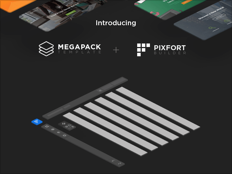 Introducing MEGAPACK Template + PixFort Builder - All in One builder design html mockup page builder template themeforest