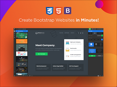 Create Bootstrap Websites in Minutes! builder envato html landing page pixfort themeforest web design website builder