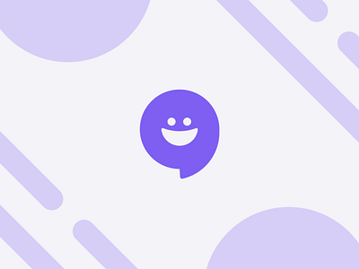 smile opinion logo branding chat flat logo minimal opinion poll smile smooth survey violet