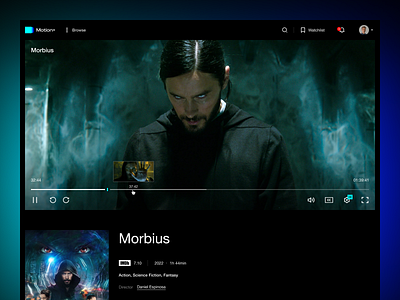 Movie watch page movie movie tv movie watch page product design tv ui web design