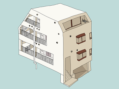 The Apartment apartment artwork building house illustration